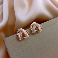 1 Pair Fashion Bow Knot Metal Inlay Zircon Women's Ear Studs sku image 65