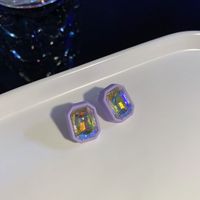 1 Par Retro Ronda Color Sólido Arílico Aleación Enchapado Embutido Diamantes De Imitación Mujeres Aretes sku image 6