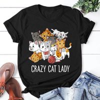 Women's T-shirt Short Sleeve T-shirts Printing Streetwear Cat main image 1