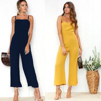 Women's Daily Streetwear Solid Color Calf-length Zipper Patchwork Jumpsuits main image 4