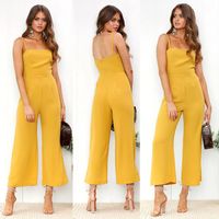 Women's Daily Streetwear Solid Color Calf-length Zipper Patchwork Jumpsuits main image 2