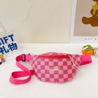 Kid's Small All Seasons Canvas Plaid Fashion Shell Zipper Fanny Pack sku image 2