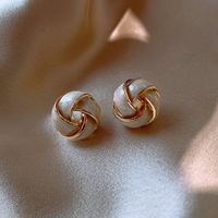 1 Pair Fashion Heart Shape Bow Knot Alloy Stoving Varnish Inlay Pearl Women's Drop Earrings sku image 16