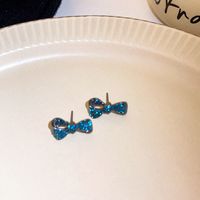 1 Pair Fashion Tassel Flower Bow Knot Alloy Inlay Rhinestones Women's Drop Earrings sku image 2