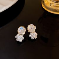 1 Par Retro Ronda Cara Sonriente Flor Metal Esmalte Lazo Embutido Diamantes De Imitación Mujeres Pendientes De Gota sku image 6