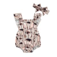 Easter Vintage Style Animal Printing Cotton Baby Rompers main image 2