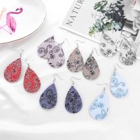 1 Pair Ethnic Style Water Droplets Pu Leather Women's Drop Earrings main image 4