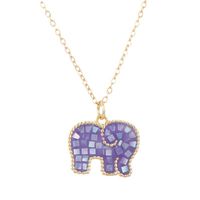 Mode Elefant Kupfer Eingelegter Kristall Halskette Mit Anhänger main image 4