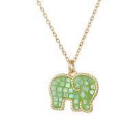 Mode Elefant Kupfer Eingelegter Kristall Halskette Mit Anhänger sku image 4