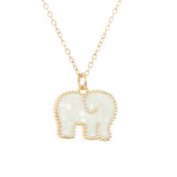Mode Elefant Kupfer Eingelegter Kristall Halskette Mit Anhänger sku image 1