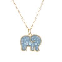 Mode Elefant Kupfer Eingelegter Kristall Halskette Mit Anhänger sku image 3