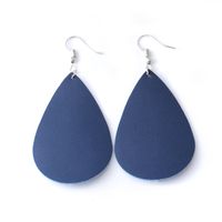 1 Pair Simple Style Water Droplets Pu Leather Women's Drop Earrings main image 2
