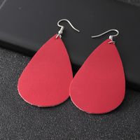 1 Pair Simple Style Water Droplets Pu Leather Women's Drop Earrings main image 4