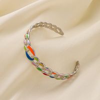 Pastoral Colorful Stainless Steel Enamel Bangle 1 Piece main image 5