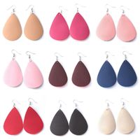1 Pair Simple Style Water Droplets Pu Leather Women's Drop Earrings main image 6