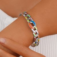 Pastoral Colorful Stainless Steel Enamel Bangle 1 Piece main image 1