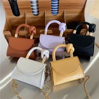 Women's Mini All Seasons Pu Leather Solid Color Fashion Square Flip Cover Handbag main image 6