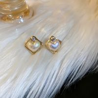 Real Gold Electroplating Mermaid Pearl Earrings Korean Long Ear Buckle Earrings sku image 1