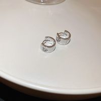 Wholesale Jewelry Retro C Shape Heart Shape Alloy Zircon Inlay Earrings sku image 4