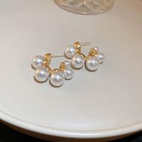Wholesale Jewelry Retro C Shape Heart Shape Alloy Zircon Inlay Earrings sku image 1