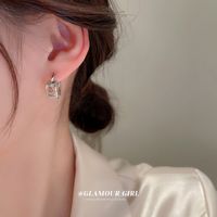 Wholesale Jewelry Retro C Shape Heart Shape Alloy Zircon Inlay Earrings main image 6