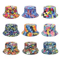 Unisex Fashion Geometric Printing Flat Eaves Bucket Hat main image 5