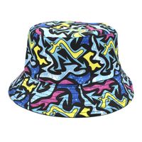 Unisex Fashion Geometric Printing Flat Eaves Bucket Hat sku image 9