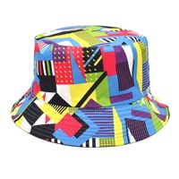 Women's Fashion Geometric Printing Flat Eaves Bucket Hat sku image 17