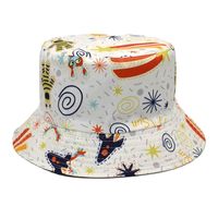 Women's Fashion Geometric Printing Flat Eaves Bucket Hat sku image 30