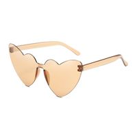 Fashion Heart Shape Pc Special-shaped Mirror Frameless Women's Sunglasses sku image 3