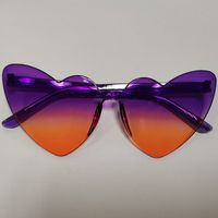 Fashion Heart Shape Pc Special-shaped Mirror Frameless Women's Sunglasses sku image 42