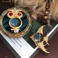 Cute Owl Fish Alloy Plating Glass Women's Brooches main image 1