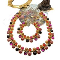 Retro Round Alloy Inlay Artificial Gemstones Women's Bracelets Earrings main image 4
