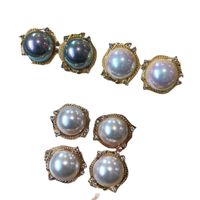 1 Pair Retro Geometric Alloy Plating Artificial Pearls Gold Plated Women's Earrings main image 2
