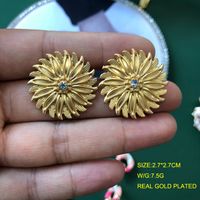 1 Pair Retro Geometric Alloy Plating Artificial Diamond Women's Earrings sku image 7