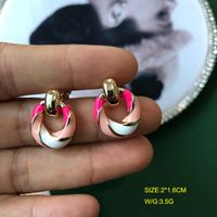 1 Pair Retro Geometric Alloy Plating Artificial Diamond Women's Earrings sku image 1