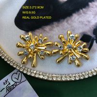 1 Pair Retro Geometric Alloy Plating Artificial Diamond Women's Earrings sku image 8