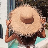 Women's Fashion Solid Color Big Eaves Straw Hat main image 2