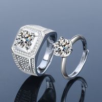 Fashion Crown Copper Plating Zircon Open Ring 1 Piece main image 5