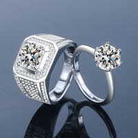 Fashion Crown Copper Plating Zircon Open Ring 1 Piece main image 1