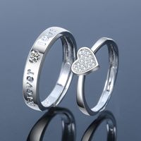 Fashion Heart Shape Copper Plating Zircon Open Ring main image 1