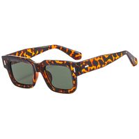 Retro Solid Color Ac Square Full Frame Men's Sunglasses sku image 4