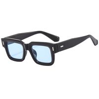 Retro Solid Color Ac Square Full Frame Men's Sunglasses sku image 7