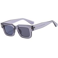 Retro Solid Color Ac Square Full Frame Men's Sunglasses sku image 2