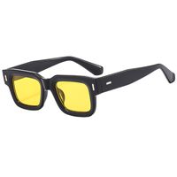 Retro Solid Color Ac Square Full Frame Men's Sunglasses sku image 6