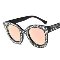 Retro Star Ac Round Frame Imitation Diamond Full Frame Women's Sunglasses sku image 2