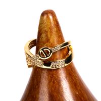 Simple Style Geometric Copper Inlay Zircon Open Ring 1 Piece main image 5