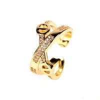 Simple Style Geometric Copper Inlay Zircon Open Ring 1 Piece main image 6