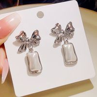 1 Pair Sweet Bow Knot Alloy Plating Shell Women's Drop Earrings main image 4