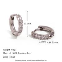 1 Pair Fashion Round Plating Stainless Steel Zircon 18k Gold Plated Earrings sku image 1